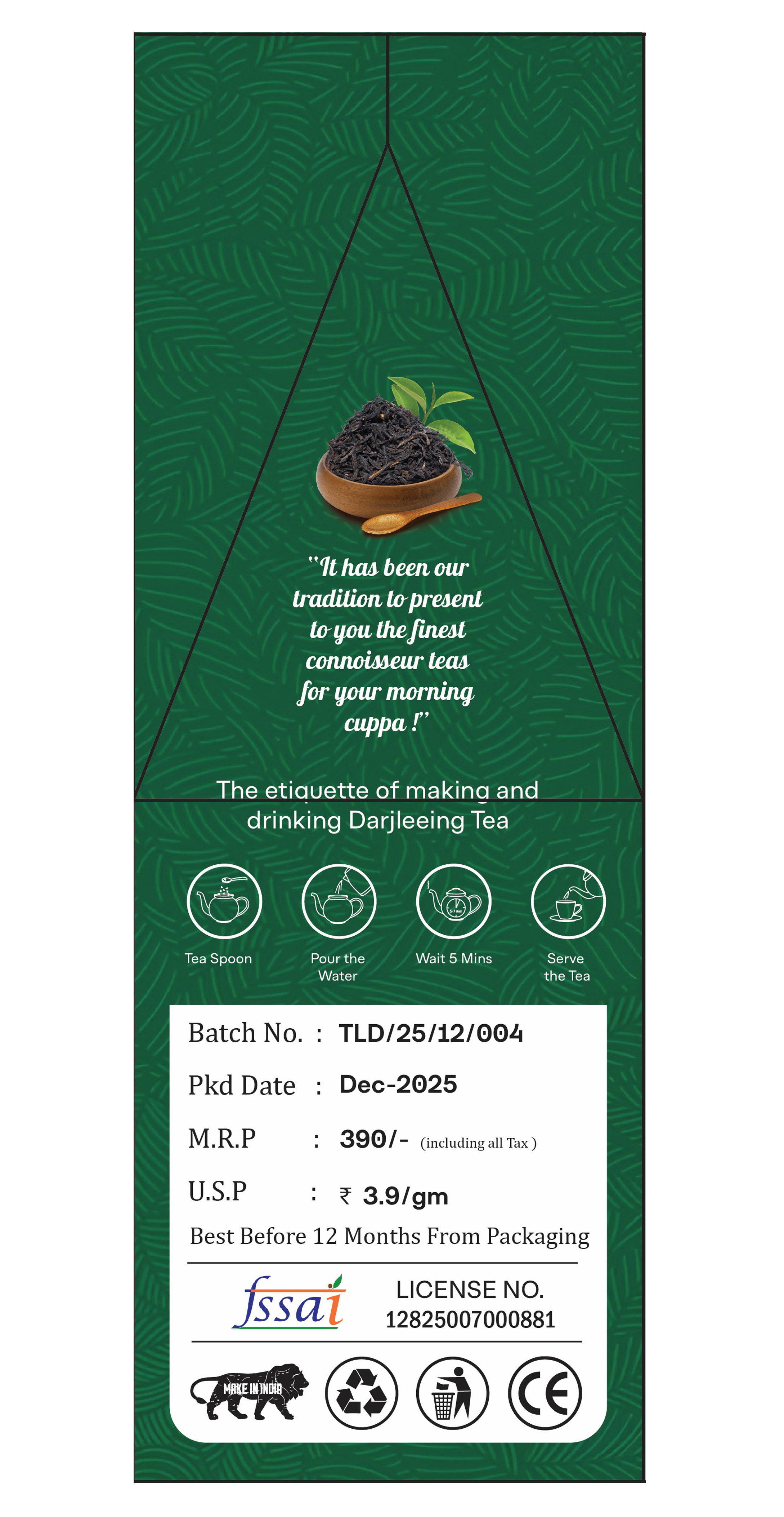 Tea leaf Delight First Flush Whole Leaf Darjeeling Tea 100gm